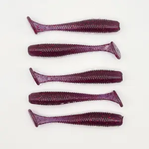 Shaka Lures - Red Plum paddle tails