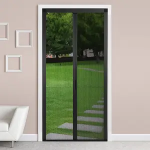 Anti-Mosquito Curtain Mosquito Nets for Window Fly Screen Automatic Closing Door Household Ventilation Curtains Magnetic Net 90x210cm Black/White Polyester Material