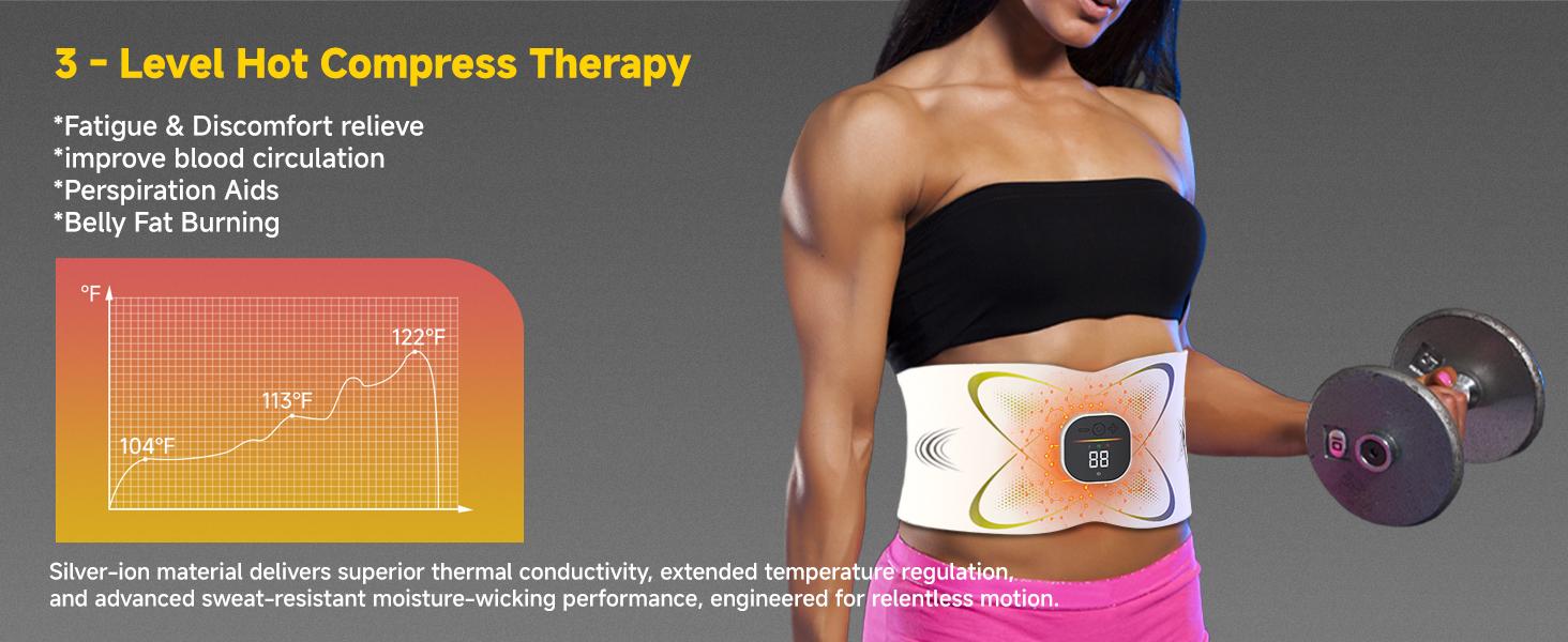 EMS Waist Comfort Belt with Warming Function Daily Support Intelligent Heating Massage Abdominal Belt 3 Heat Levels 6 Modes Thoughtful Gift for Men Women