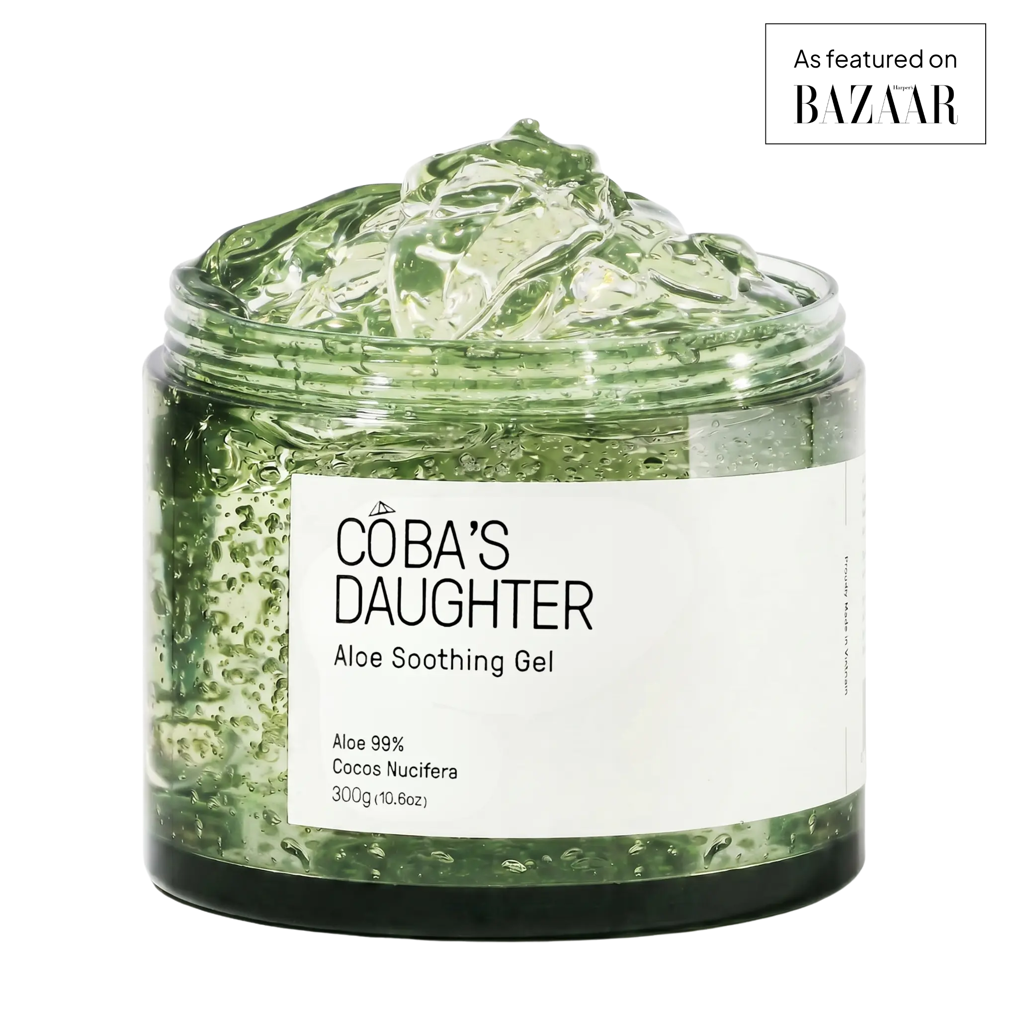 COBA'S DAUGHTER Aloe Soothing Gel 99% | Pure Aloe Vera & Coconut Scented Gel for Sunburn Relief, Hydration, and Irritation Relief | Organic Aloe Vera Gel for Face & Body | Hair Hydration & Cooling Lotion | Vegan Beauty, 10.6 Oz