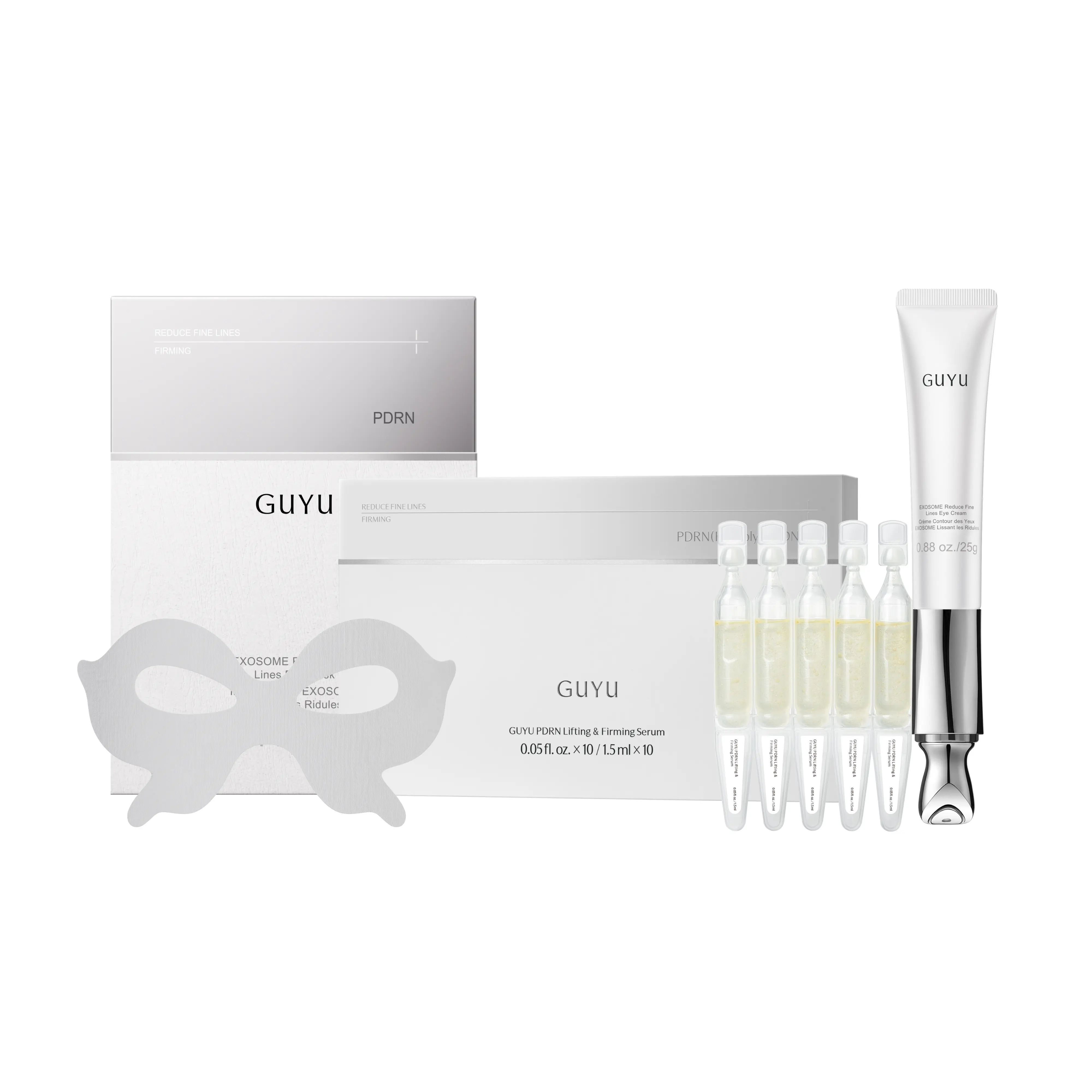 GUYU EXOSOME Lifting Firming Skincare Set - EMS Eye Cream, 5-Piece Eye Mask, 10-Tube PDRN Serum, NAD+, Caffeine, Moisturizer, Contour, Restore, Brightening, Smooth Fine Lines, Reduce Dark Circles, Eyebags, Smile Lines, Skin Repair #summeressentials, Sets,