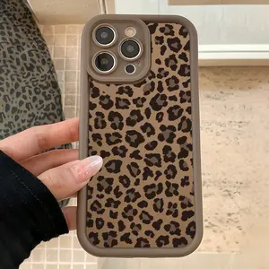 Brown Leopard Print Pattern - TPU Shockproof Full Coverage Protective Case Suitable for Apple iPhone 17 E Air Pro ProMax iPhone16 15 14 Plus 13 12 Mini 11 X XS XR, Perfect As a Birthday And Christmas Gift for Couples, Daughters, And Teenage Girls