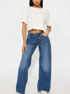 Still Going Strong Baggy Wide Leg Jeans - Dark Wash