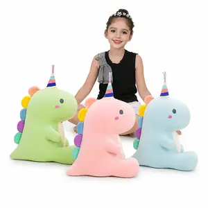 CHUBBYJOY 12Inch 15Inch Party Hat Dinosaur Plush Toy, Squishy Soft Short Plush Stuffed Dinosaur, PP Cotton Cute Doll Gift for Kids Adults