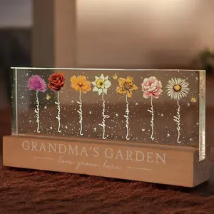 Grandma‘s Garden Birth Month Flowers Personalized Acrylic, Mothers Day Gift For Grandma, Mom, Auntie, Sister, Custom Flowers