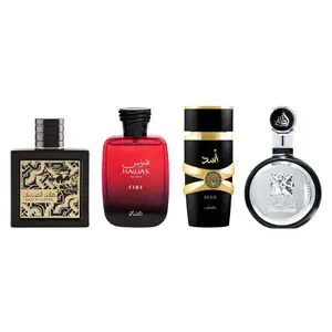 Hawas Fire + Asad + Fakhar Lattafa Silver + Qaed Al Fursan --- 4 piece Special Bundle for men