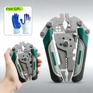 Foldable Stainless Steel Wire Stripper, Portable Handheld Wire Peeling Tool for Fast Electrical Wiring Connection