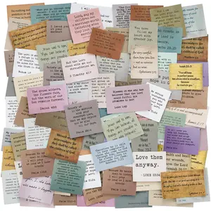 50 Pieces Retro Bible Verse Stickers, Non-Repeating Inspirational Christian Vintage Journaling Stickers Typewriter Font Quotes Bible Study Supplies for Water Bottle Laptop Scrapbooking Decals, Adhesive Stickers, Crafts Cup Stickers