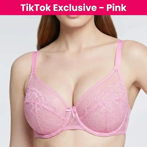 HSIA Enchante Floral Lace Unlined Comfort Non-padded Full Coverage Plus Size Underwire Bra Adjustable Straps The Adapter Cup Anti-Cookie-Cutter Bra