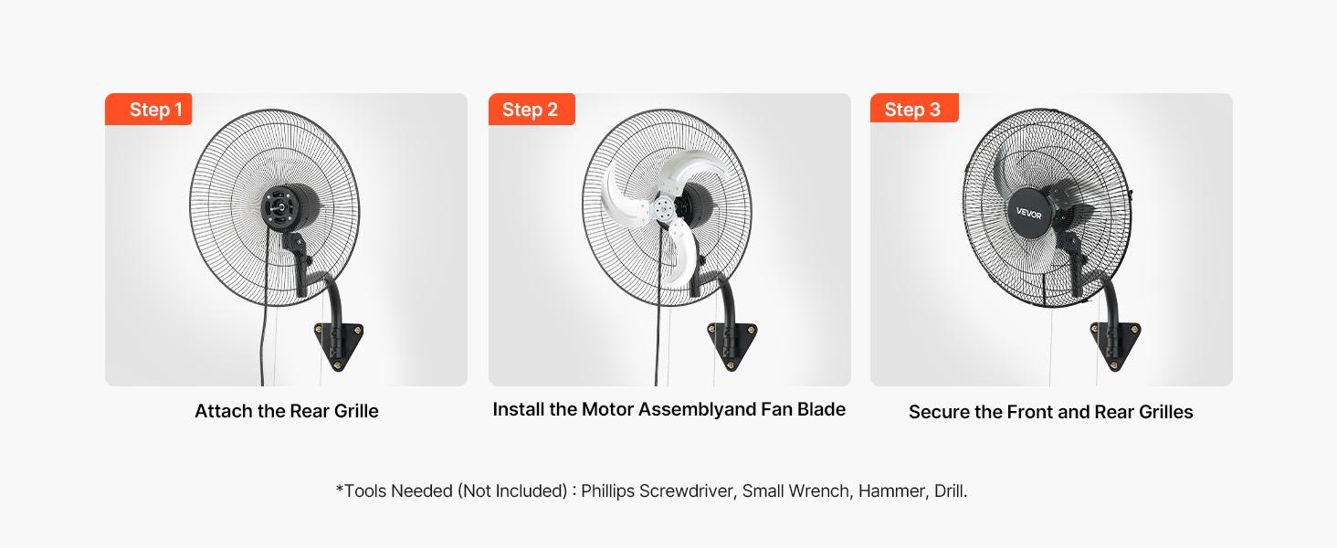 VEVOR 2-Pack 18 in Wall Mount Fans, Oscillating Wall-Mounted Cooling Fans with 3 Speeds, Long Airflow Distance, Adjustable Rotation Angle, Mechanical Powerful for Garage, Workshop, Cooling Fan VEVOR 2-Pack 18 in Wall Mount Fans, Oscillating Wall-Mounted Cooling Fans with 3 Speeds, Long Airflow Distance, Adjustable Rotation Angle, Mechanical Powerful for Garage, Workshop, Cooling Fan