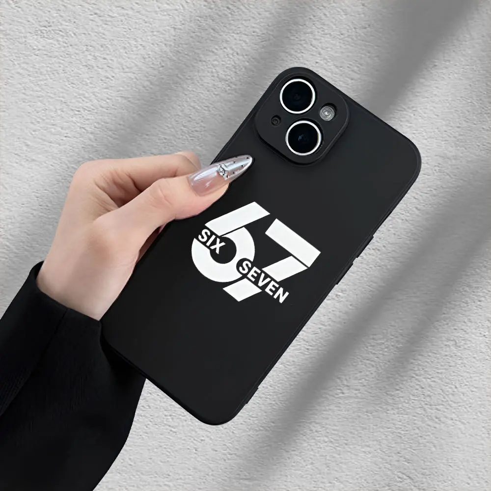 Number 67 Straight Edge Design Phone Case Compatible with Iphone 17 16 15 14 13 12 11 XS XR X 7 8 Plus Pro Max Mini Creative Stylish Minimalist Full Cover Shockproof