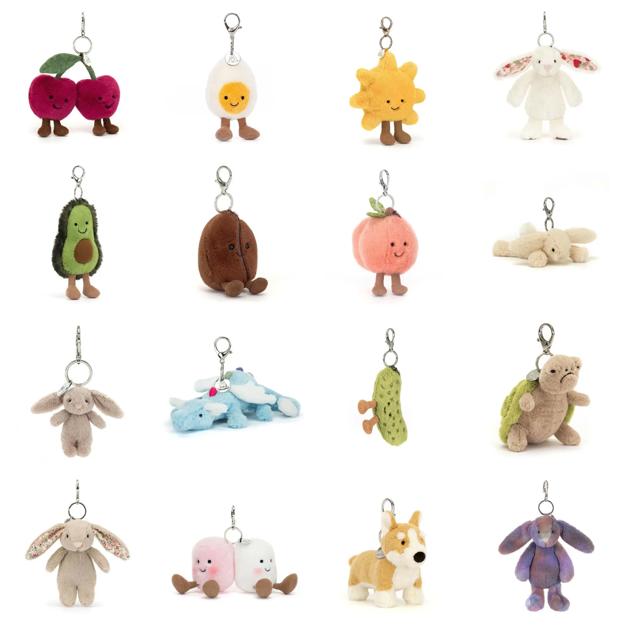 [2026] Jellycat Plush Bag Charm – Cute Mini Stuffed Animal Keyring, Soft Bag Charm, Birthday Gift for Kids & Collectors Bag Decor Bag Pendant Keychain