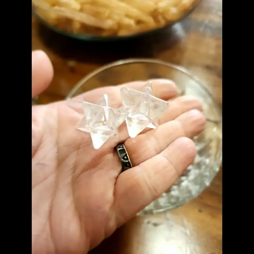 🔯✨ 1" Merkabah Amethyst & Clear Quartz – Spiritual Protection & Amplified Energy! 💜🌟