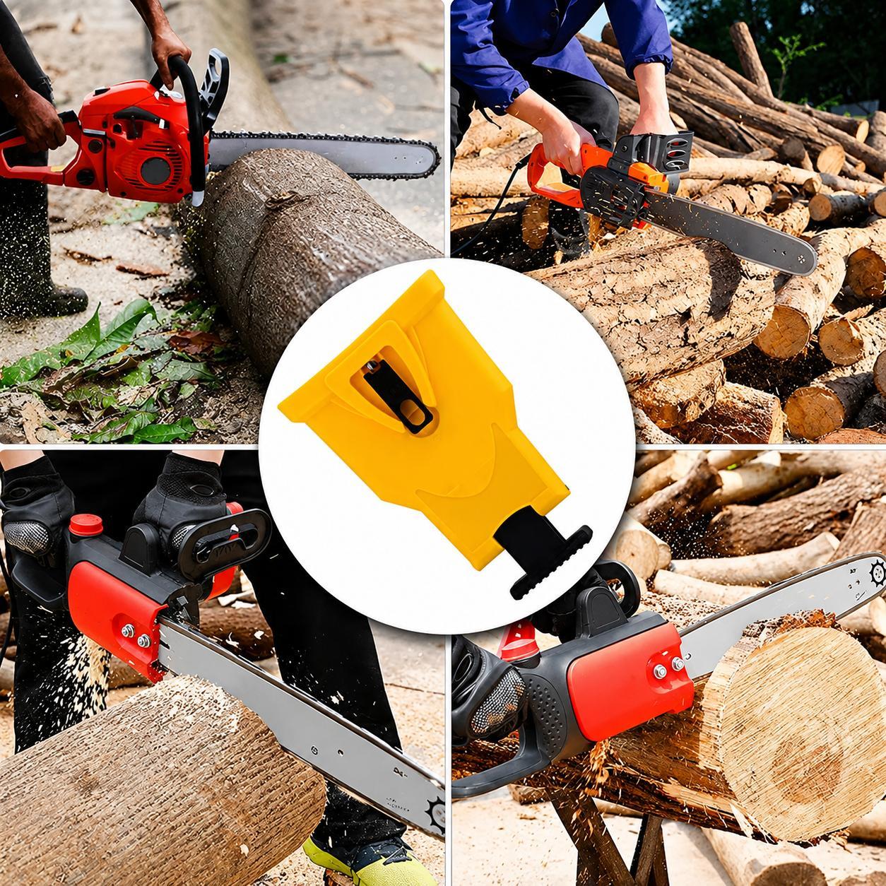 Portable Teeth Chainsaw Sharpener, Proprietary Bar-Mount Chain Saw Fast Sharpening Tool, Fit for 14/16/18/20 Inches 2-Hole Chain Saw Bar