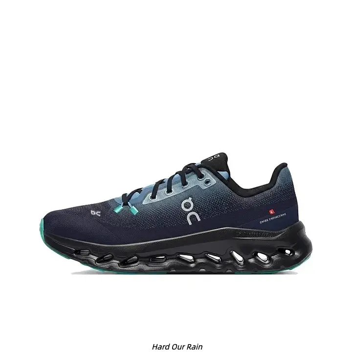 Navy Gradient Breathable Fly Knit Platform Running Sneakers Unisex, Lightweight EVA Cushion Thick Sole Non-Slip Rubber Outdoor Walking Training Shoes