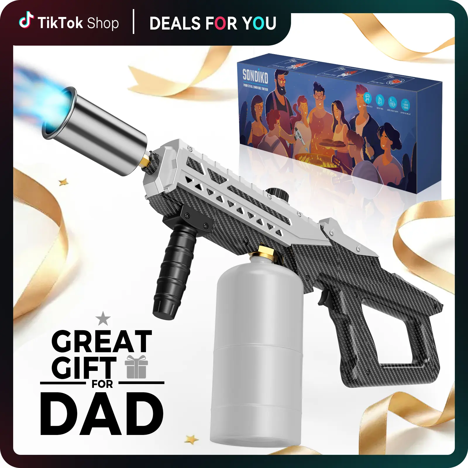 【DealsForYouDays】【SUMMERWINS】High-Performance Propane Torch Gun – 50,000 BTU Adjustable Flame Thrower with Front Handle | For Searing, Welding, BBQ & Outdoor Use(Propane Tank Not Included)