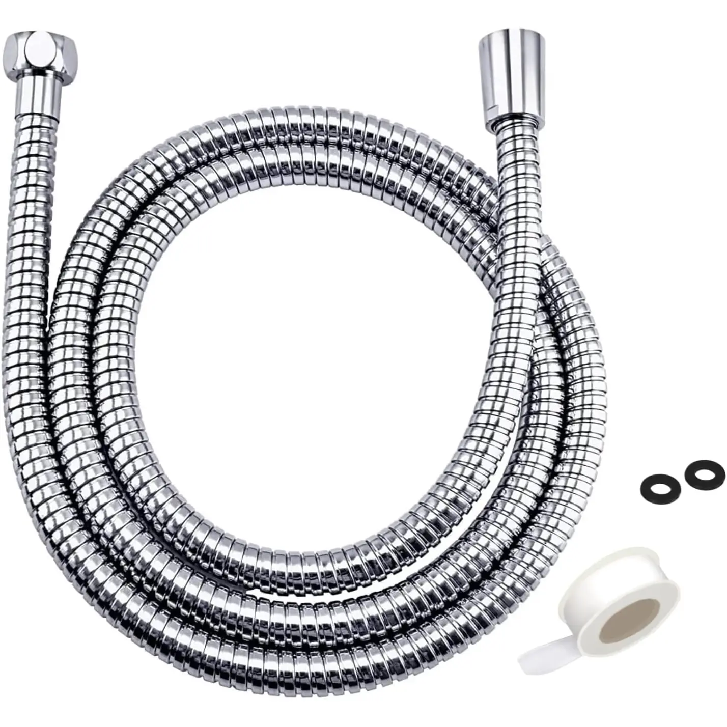 Stainless Steel Hand Held Shower Hose - 59 Inch Flexible and Durable with Brass Insert and Nut