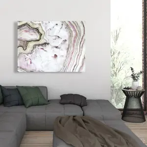 360 Stand Beige Agate Print Wall Art, 36x48 in, Nature-Infused Minimalist Artistic Decoration for Bedroom, Elegant Home Supply, Geode Wall Arts