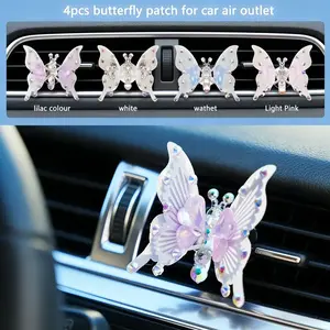 4PCS Flying Butterfly Car & Room Decor, Moving Butterfly Wall Stickers, Pink & Purple Butterfly Car Accessories, Home & Bedroom Aesthetic Decor, Car Mirror Charm Jewelry for Women & Girls,Graduation gifts-summervibes