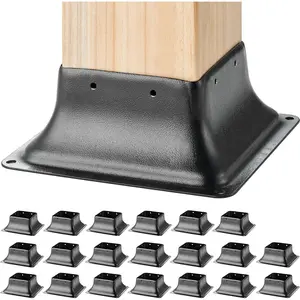 4x4  Base 20 count, Internal 3.6"x3.6" Heavy Duty -Coated Steel  Bracket Fit for Standard   Anchor, Decking  Base for Deck Porch Handrail Railing Support
