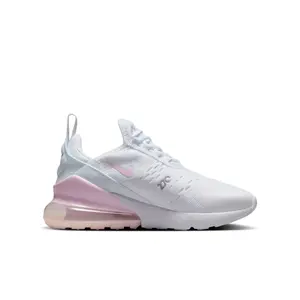 Youth Nike Air Max 270 White/Pink Foam-Lt Smoke Grey (943345 122) (GS)