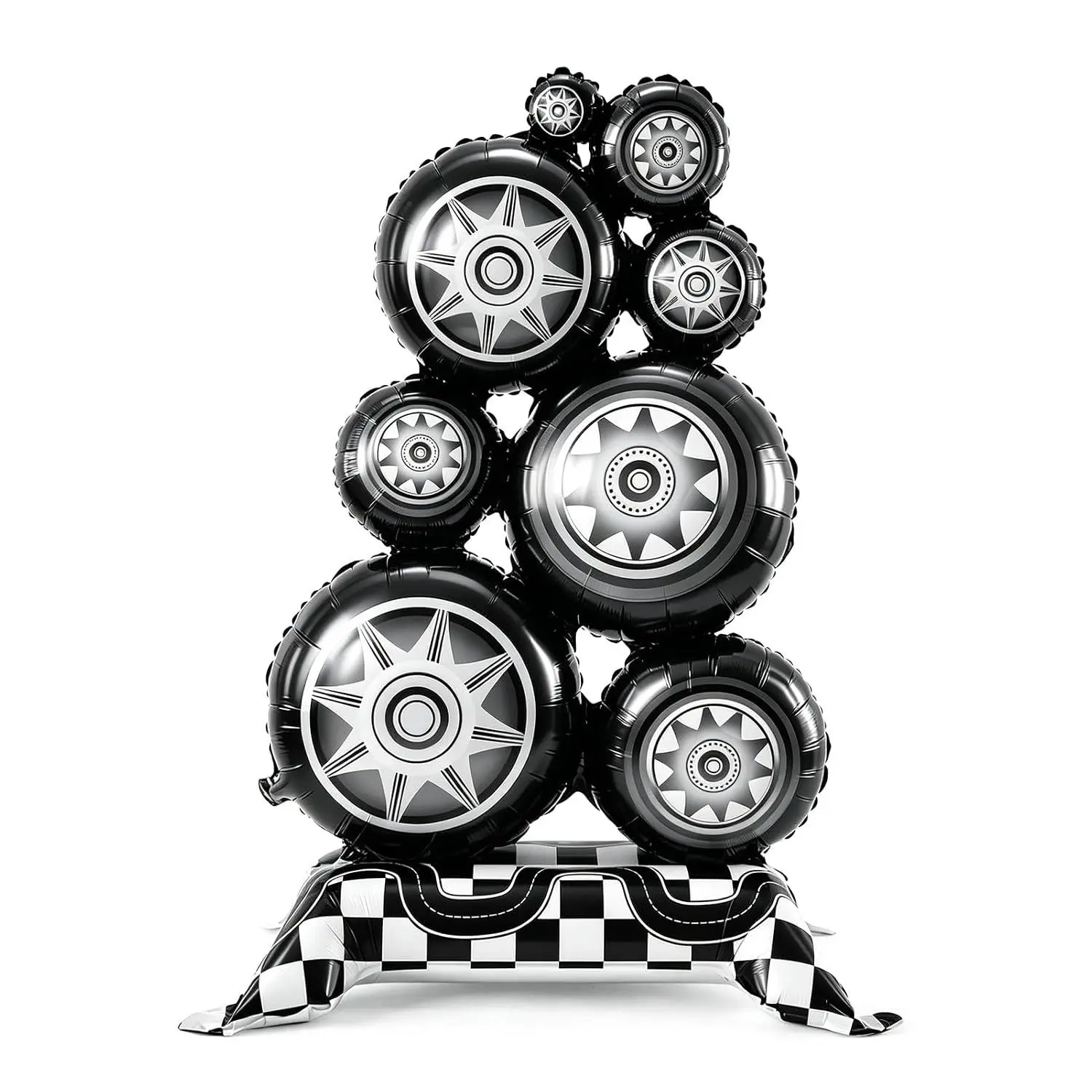 Giant Tire Balloons,3.5Ft Self Standing Race Car Birthday Party Decorations | 1Pack Giant Standing Tire Balloon With Base,Cars Birthday Decorations For Race Car Birthday Party,Racing Theme Party Supplies