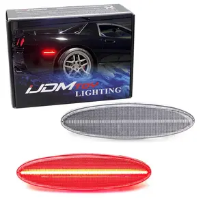 iJDMTOY Clear Lens Full LED Strip Rear Side Marker Light Kit For 1999-2004 Chevy C5 Corvette, Powered by 50-SMD LED