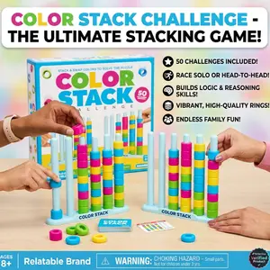 New Tk Fun Color Stacking Game, Brain Teaser Challenge, Party and Family Game Night, Model Tyct036, No Ca Prop 65, No Ca Prop 65 Ca