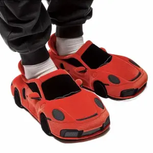 Custom GT3RS Cotton Home Racing Car Slippers, Casual Shoe-Footwear Slide for Indoor Use