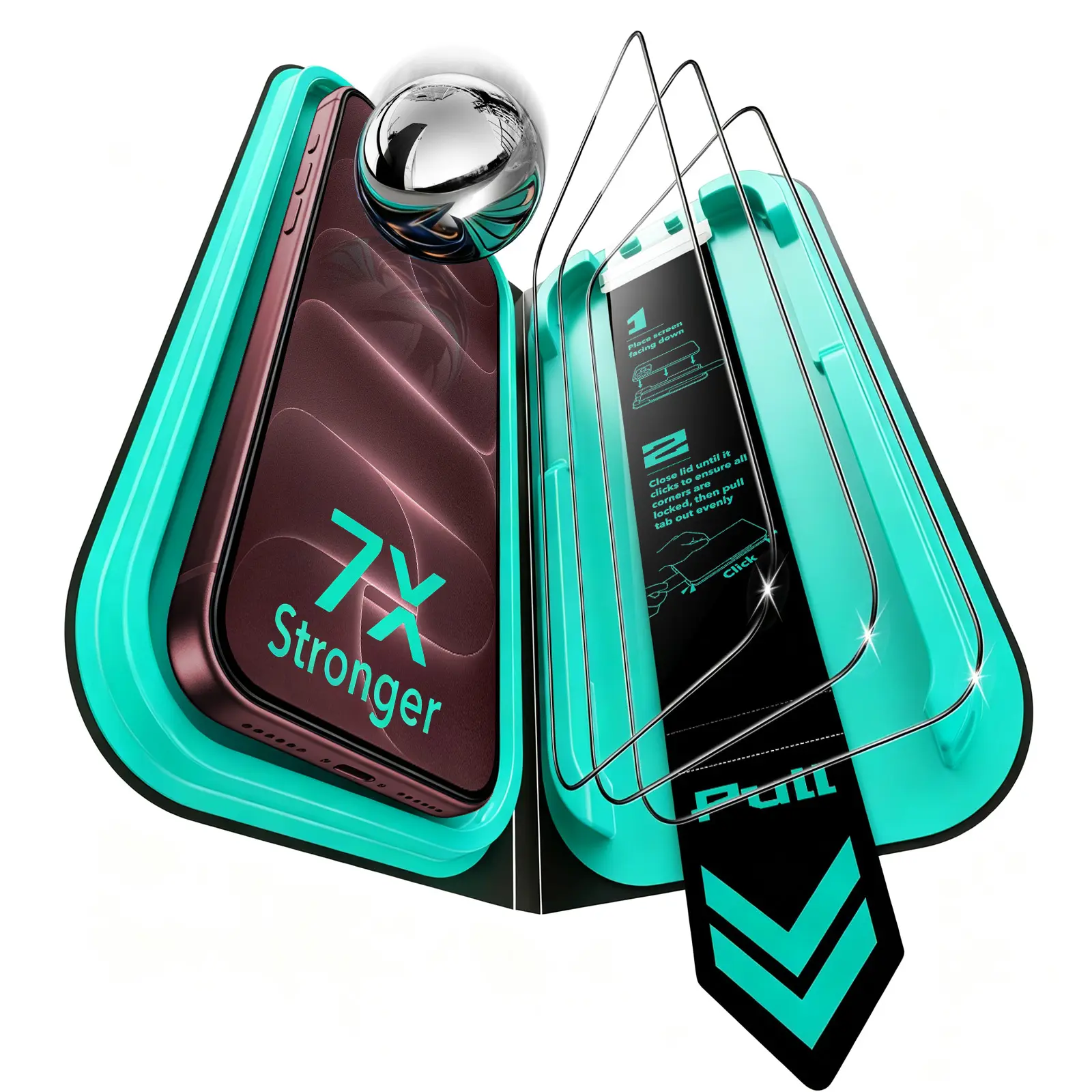 ESR Invisible Bodyguard 7X Armorite Tempered Glass Privacy/High Definition Screen Protector for iPhone 18/17/16/15/14/13 (All Models), Protective 3/2 Pack, Privacy/High Definition, Military-Grade Shockproof, Bubble-Free Install