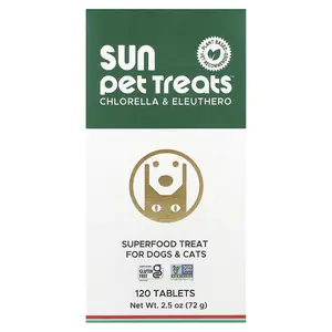 Sun Chlorella Sun Pet Treats™, Chlorella & Eleuthero, For Dogs & Cats, 120 Tablets