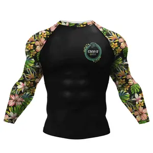 Cody Custom Men Free Shipping Fighting Wear Sublimation Print Brazilian jiu jitsu Rashguard Bjj Compression Shirt Boxing Jersey