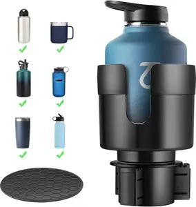 Adjustable Car Cup Holder Expander for Large Bottles Fits 16-40oz Tumblers Hydro Flask Yeti Wide Base Vehicle Cup Holders Secure Fit Prevents Tipping No Spills Tool-Free Installation