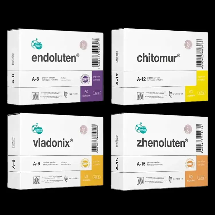 Endoluten Chitomur Vladonix Zhenoluten Reproductive Health Fertility Bioregulator Stack for Females US Protocol 3-Month Optimized Hormone Balance Support