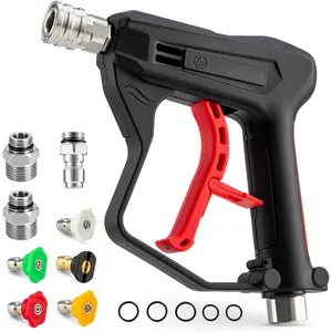 Short  Washer  with 1/4" Quick Connector, 4350 PSI High  Washer  with 5  Nozzle Tips, 3/8'' Male Plug and M22-14/15mm Fittings, Power Washer  Compatible with  Cannon