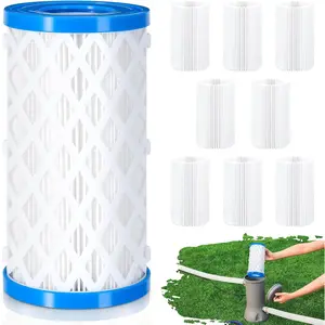 8 Pack Type A/C/III Pool Filter  Replacement, Compatible with Intex 29000E/59900E,  Outer Shell with Replaceable Inner Filters for Select Above Ground Pool Pumps