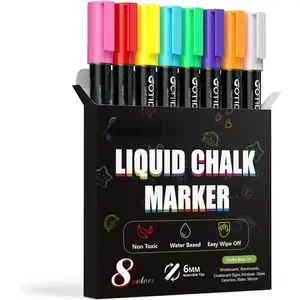 Chalk Markers, 8 Colors Liquid Chalk Markers for Blackboard Chalkboard Calendar Glass Neon Pens, Washable Window markers  and Drawing for , Auto, Bistro,Mirror Wet Erase Chisel Tip