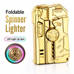 Cool 360° LED Light Up Metal Fidget Spinner Stress Relief Anxiety Relief EDC Gadget Smooth Silent Spin Portable Pocket Toy for Kids Adults Office Desk Decor Birthday Holiday Gift