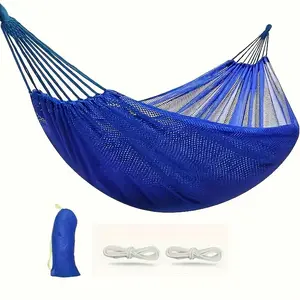 Double-layer nylon hammock, lightweight and durable, machine washable, ideal for outdoor camping and hiking, comfortable adult hammock, perfect gift for adventurers, Durable Portable Hammock