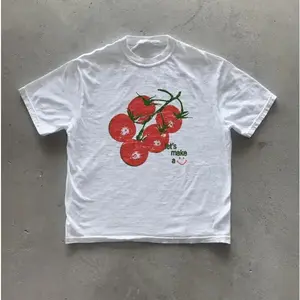 y2k Tomato T-Shirt, Cottagecore Tee, Graphic Tees Gothic Grunge Y2k Emo Scene Amity Affliction Style Clothes Men Women Streetwear