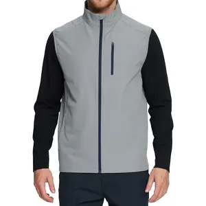 Mens Vests Outerwear Windproof Lightweight Softshell Vests Zip Pockets Sports Sleeveless Jacket Golf Vests for Men