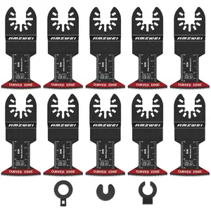 Oscillating Saw Blades, 10 Pcs 1-3/4" Curved Edge Blades for Soft, Hard Wood,,
