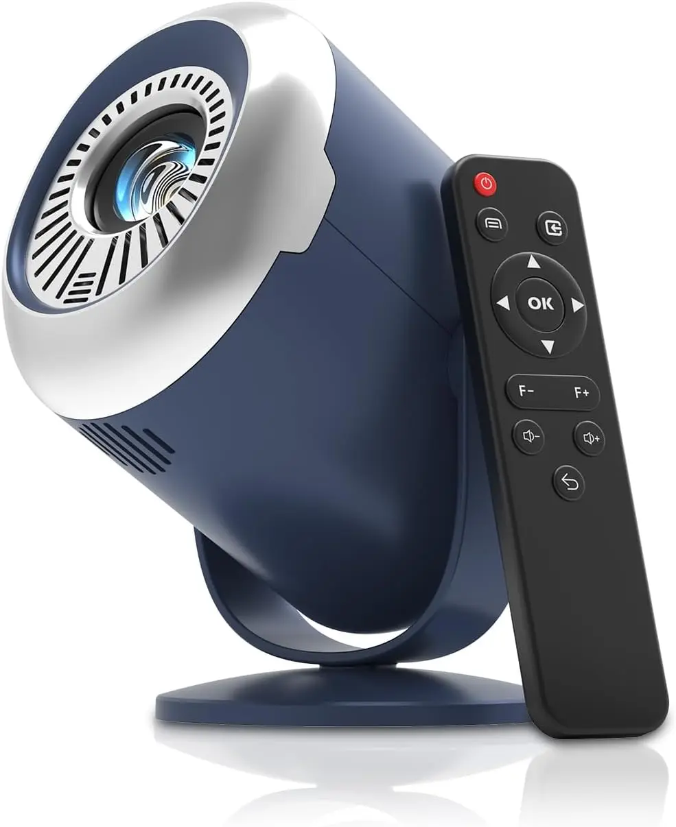 Portable Mini Projector with WiFi, Bluetooth, Native 1080P 4K Support, Electric Focus & 180° Rotation, 170" Home Theater Projector for iPhone, Phone, HDMI, USB, TV Stick