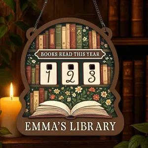 Custom Floral Books Read Tracker, Books Read This Year Counter, Bookish Decor, Gift for Book Lover, Reader, Bookworm, Personalized Bookself