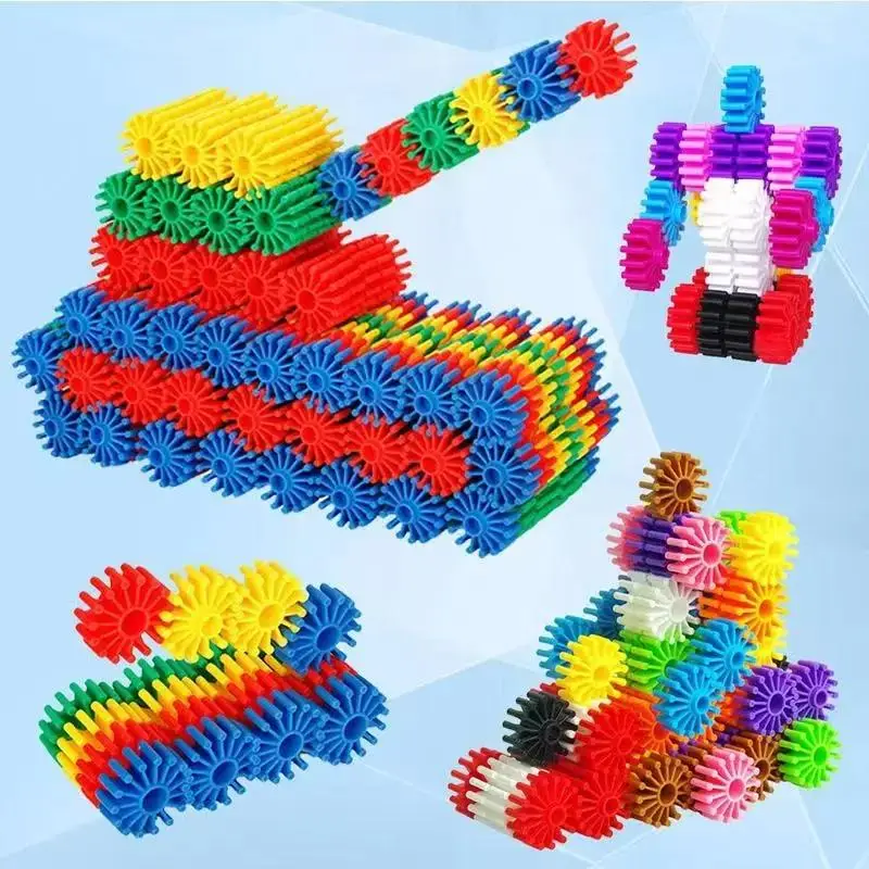Random Color Interlocking Gears Toys, 120pcs/set Colorful Sensory Building Toys Set, Blocks Structure Toy
