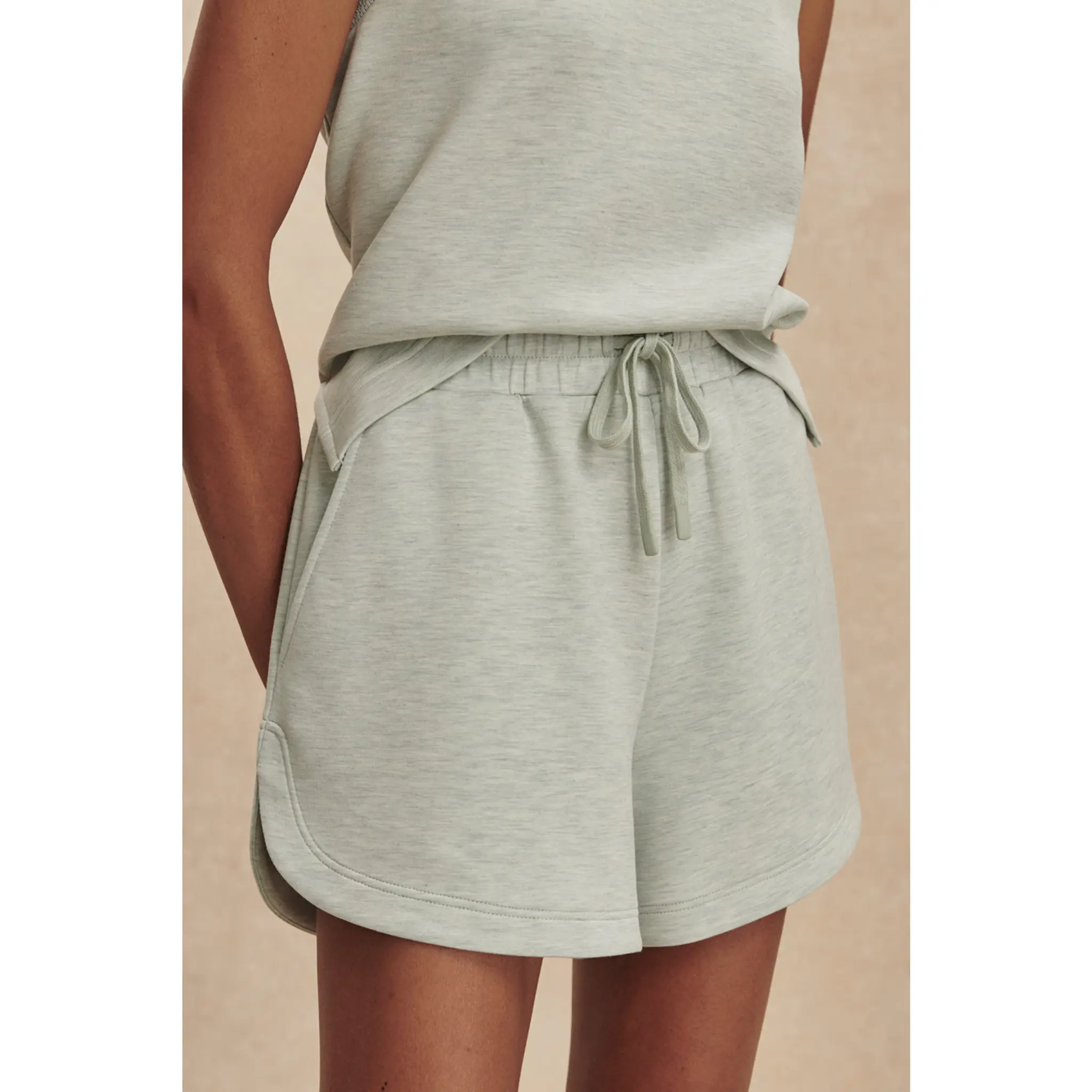 Varley: Coulter High Rise Short in Mint Green Marl