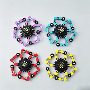4 Pack Transformable Robot Fidget Spinners, Adjustable Mechanical Chain Fidget Toy, Anxiety Relief Sensory Desk Toy for Adults Kids Autism ADHD Gifts
