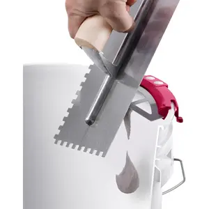 Universal 5-Gallon Bucket Trowel Scraper for Tile Work, Stainless Steel Edge Preserves Wet Mix And Reduces Waste, Magnetic Holder Secures Tools