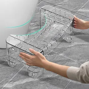 Toilet Stool,Portable Removable 8-Inch Bathroom Stool,Non-Slip Adult Squatting Stool,-Assisted Step Stool,Poop Stool Adult   (Clear)