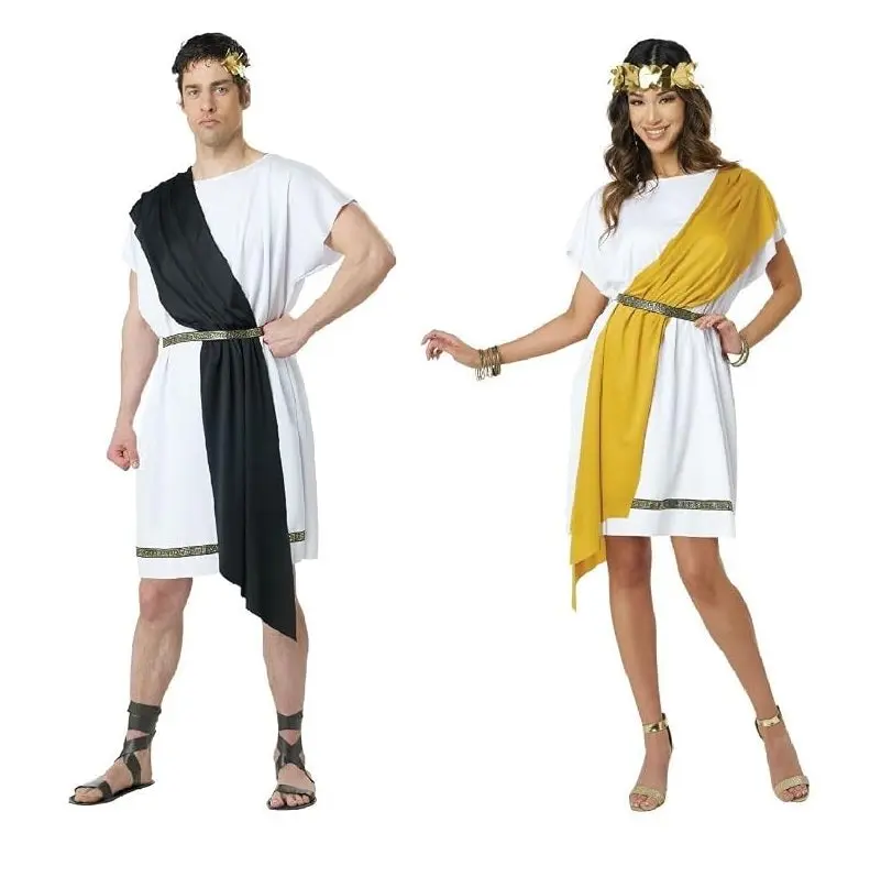 Party Toga Adult Costume - Black/Gold - Roman - Greek - Unisex Costume - Adult - 2 Sizes